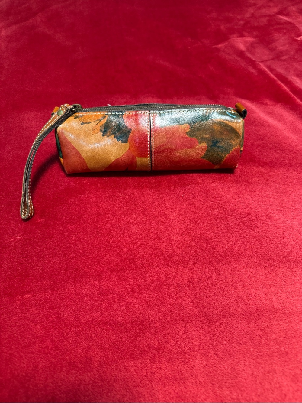 Patricia Nash Island Leather Wristlet Pouch in Spring Multi Floral Print